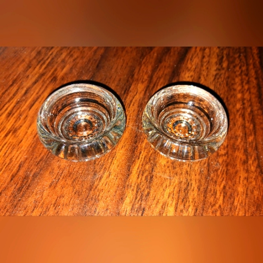 Antique Salt Dips - Unusual Rolled Rim Design